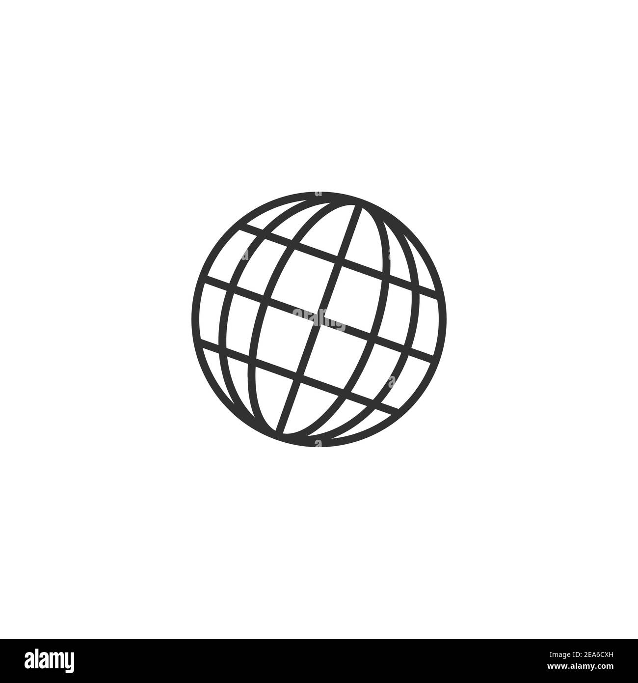 earth, globe thin line icon. Linear vector illustration. Pictogram ...