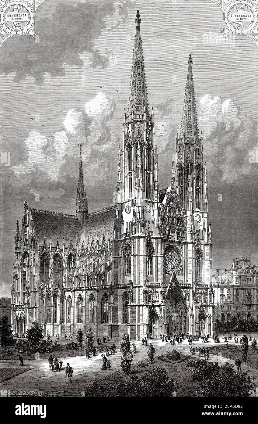 Neo gothic style Votive Church. The Votive Church of the Divine Savior