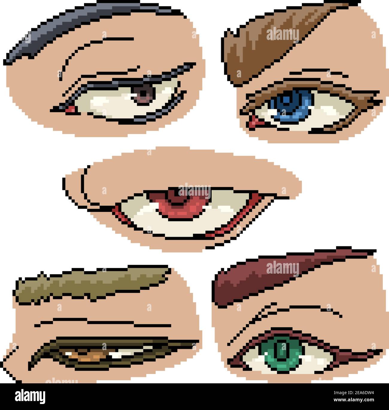 32x32 highly detailed eyes and face chibi closeup pixel art