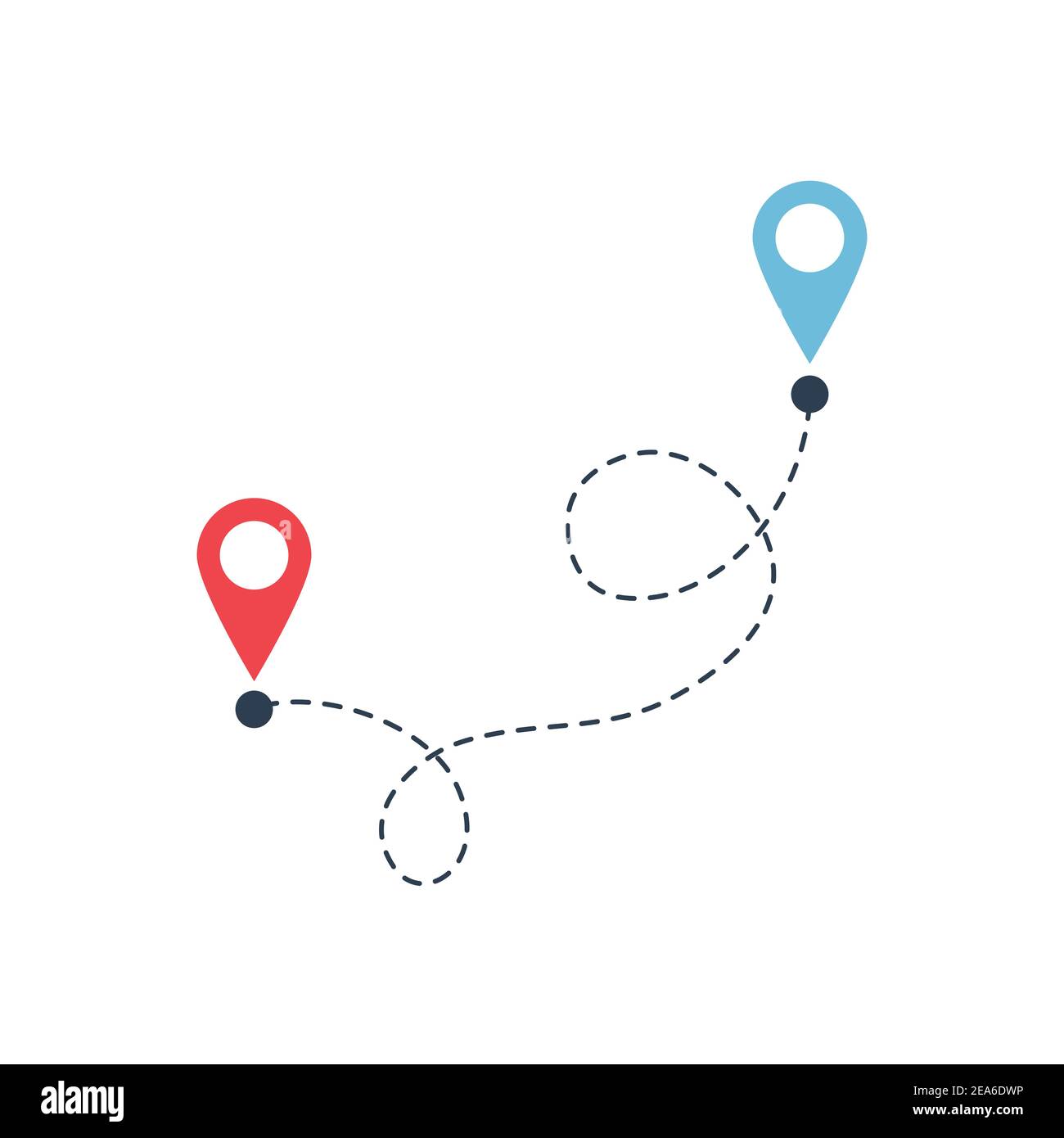 Path from point to point, road tracking, trace the path. Location signs