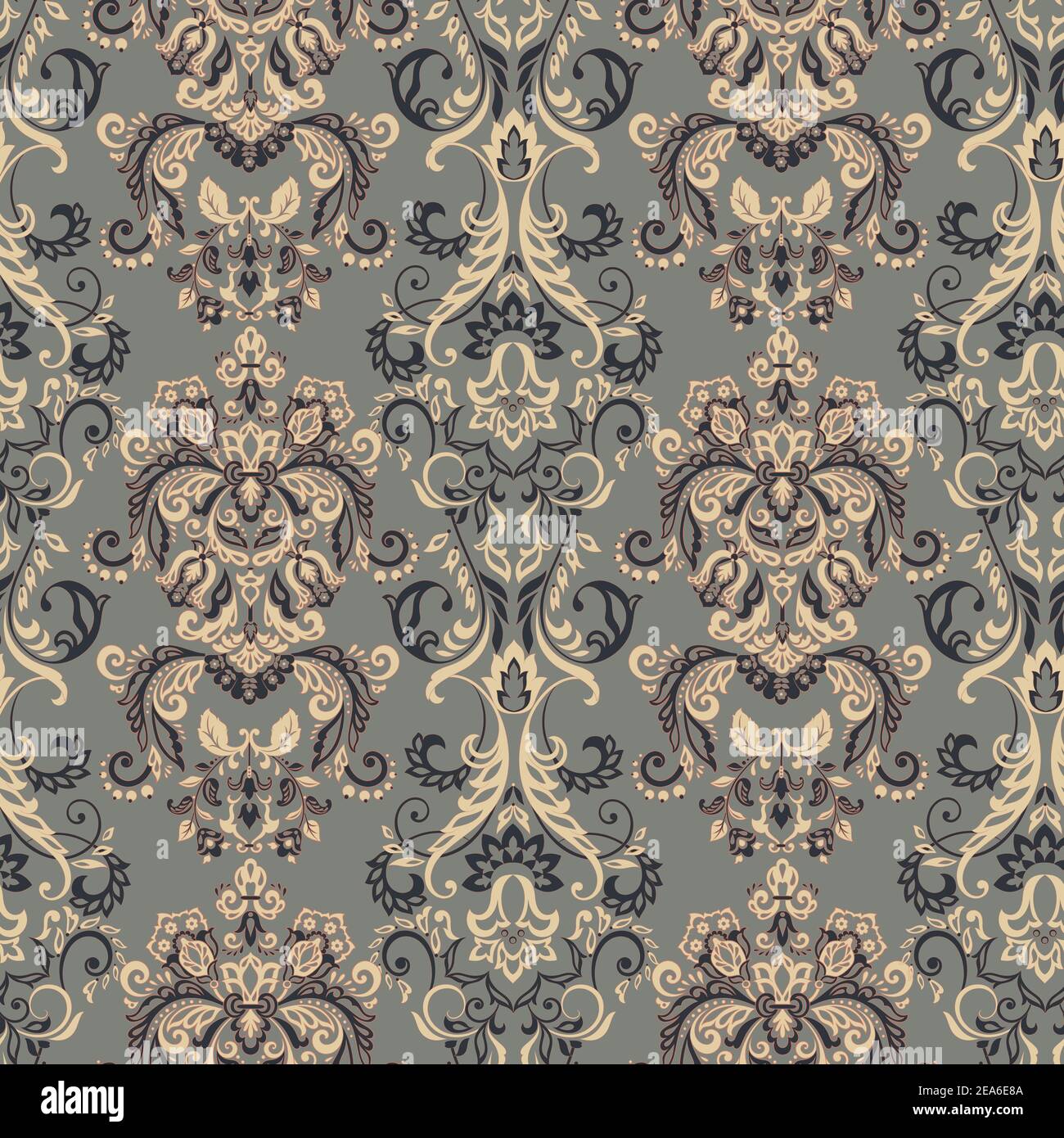 Vector Baroque floral pattern. classic floral ornament. vintage