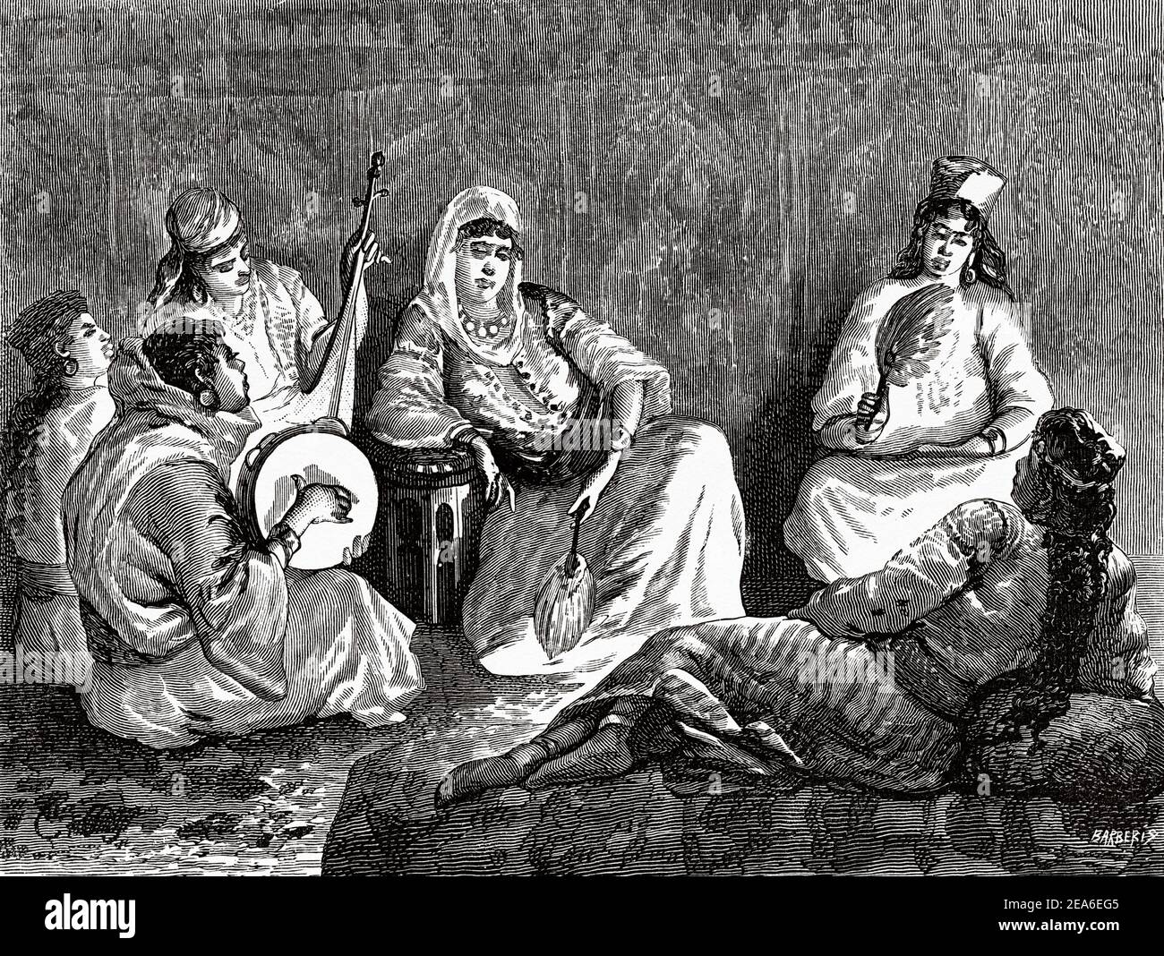 Women Of The Harem Of The Grand Vizier Of Morocco In 1879 North Africa Old 19th Century