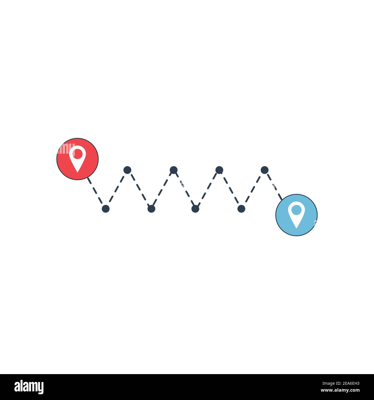 Zig zag Path from point to point, road tracking, trace the path