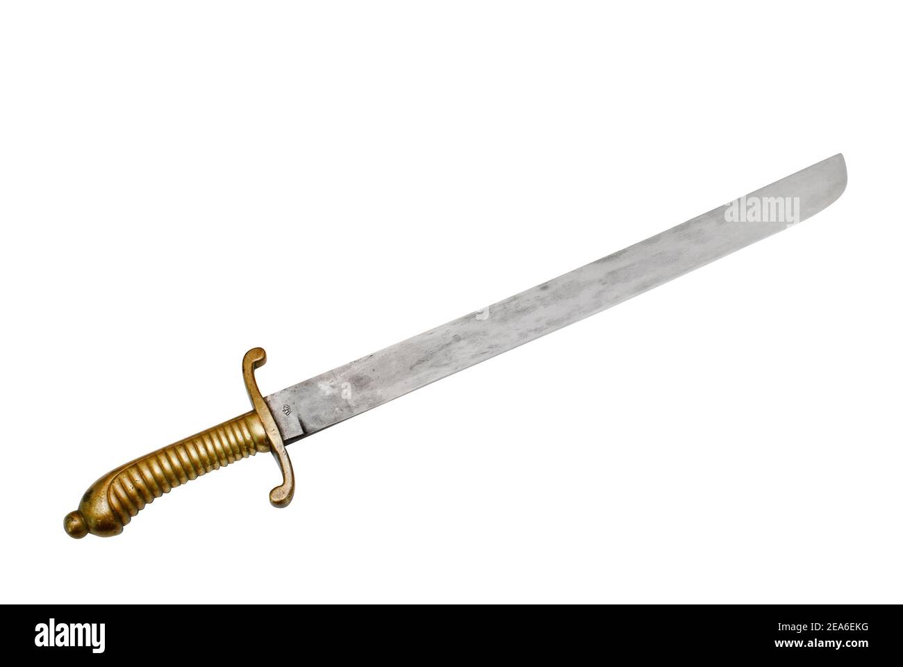 Vintage German soldier broadsword. Germany. The 19th century. Path on the white background. Stock Photo
