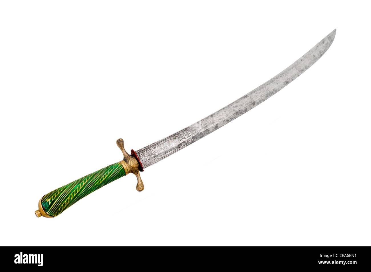 Vintage French huntsman broadsword. France, end of 18th century. Path on white background Stock Photo