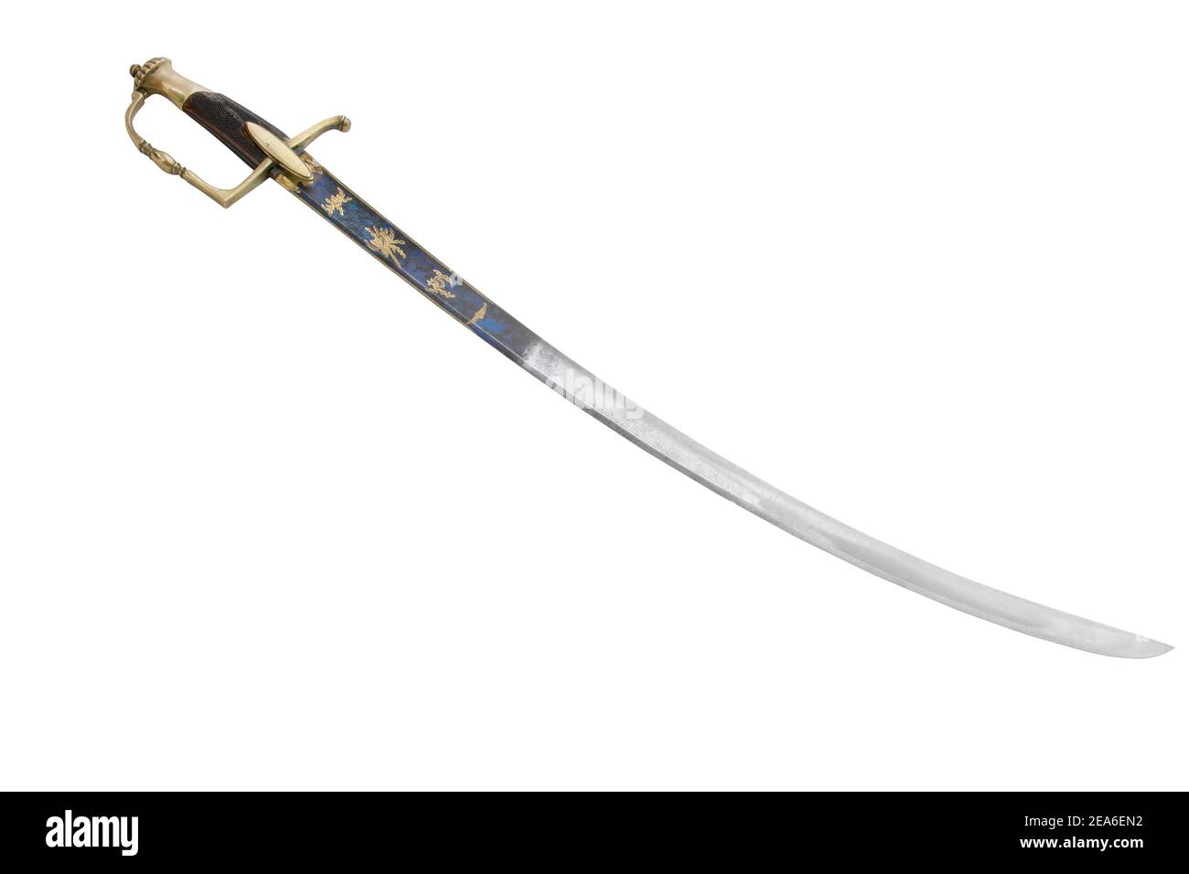 Antique French general sabre from the time of the first French empire. 1804-1815. Could see oriental influence on sabre form (Egypt campaign 1798-1801 Stock Photo