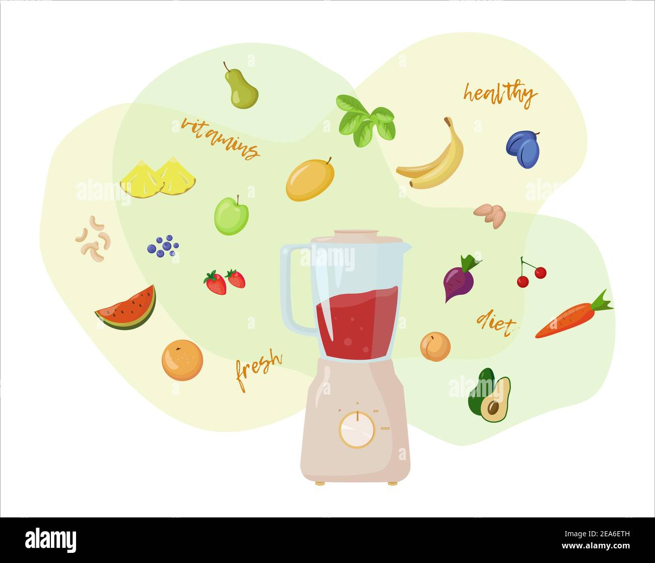 Vector Blender with fruits and vegetables Stock Vector Image & Art Alamy