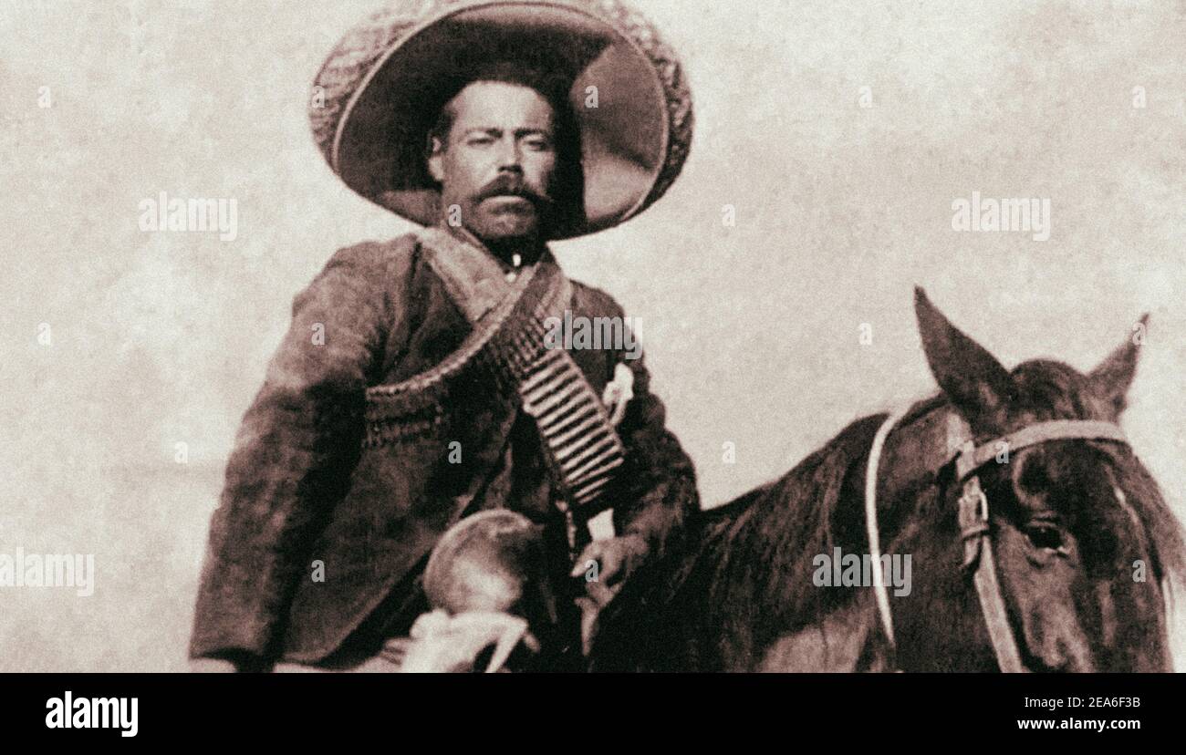 Archival photo of Francisco Pancho Villa. Francisco 'Pancho' Villa (born José Doroteo Arango Arámbula, 1878 – 1923) was a Mexican revolutionary genera Stock Photo