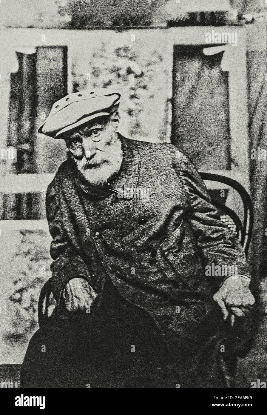 Retro photo of Pierre-Auguste Renoir. Pierre-Auguste Renoir (1841 – 1919), was a French artist who was a leading painter in the development of the Imp Stock Photo
