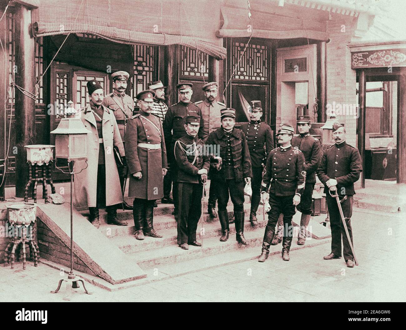 General Staff of the Eight-Nation Alliance, Boxer Uprising 1900-1901 Stock Photo