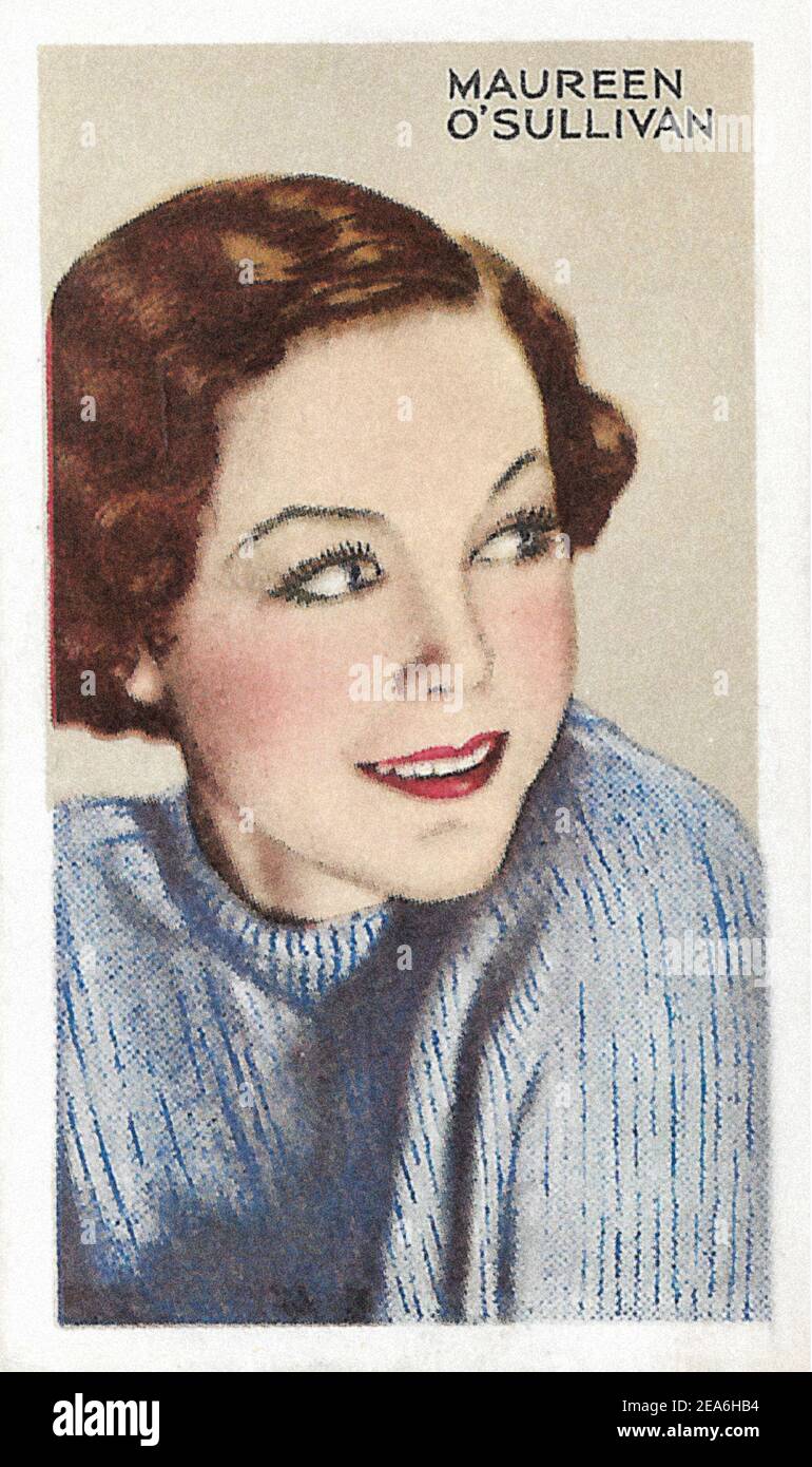 Vintage portrait of Maureen O'Sullivan. Maureen Paula O'Sullivan (1911 – 1998) was an Irish-American actress. She was best known for playing Jane in t Stock Photo