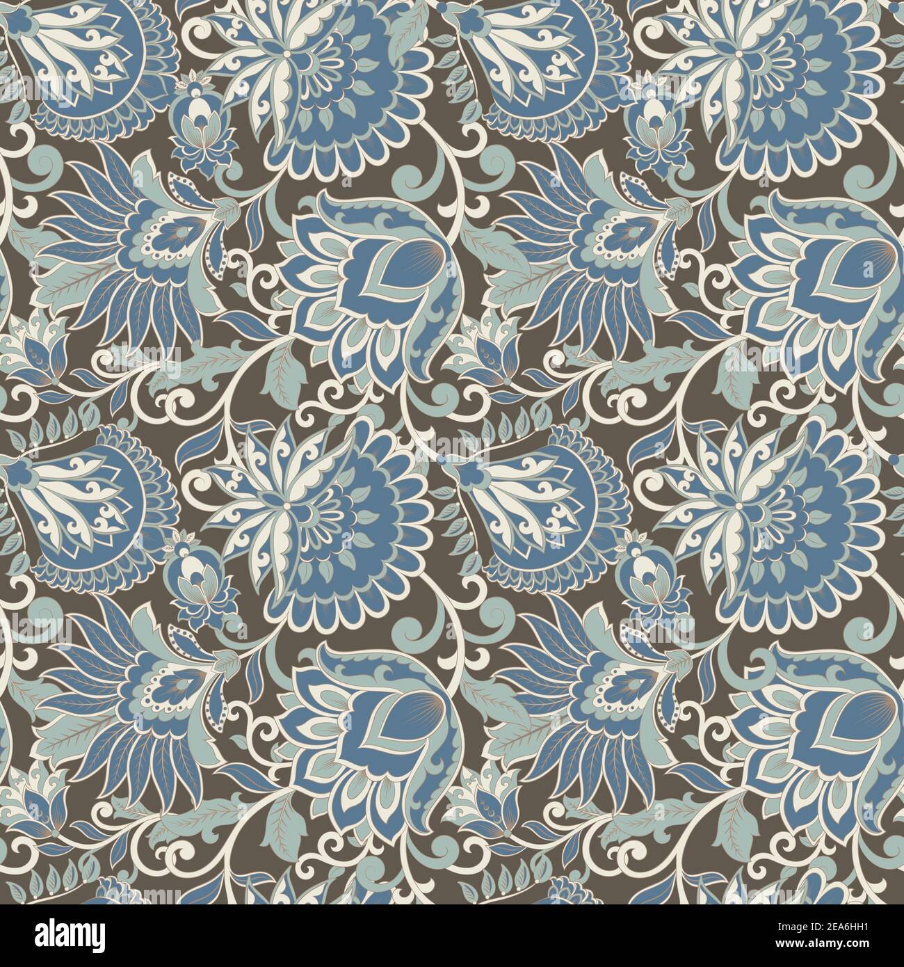 Vector Damask style seamless floral pattern Stock Vector Image & Art ...