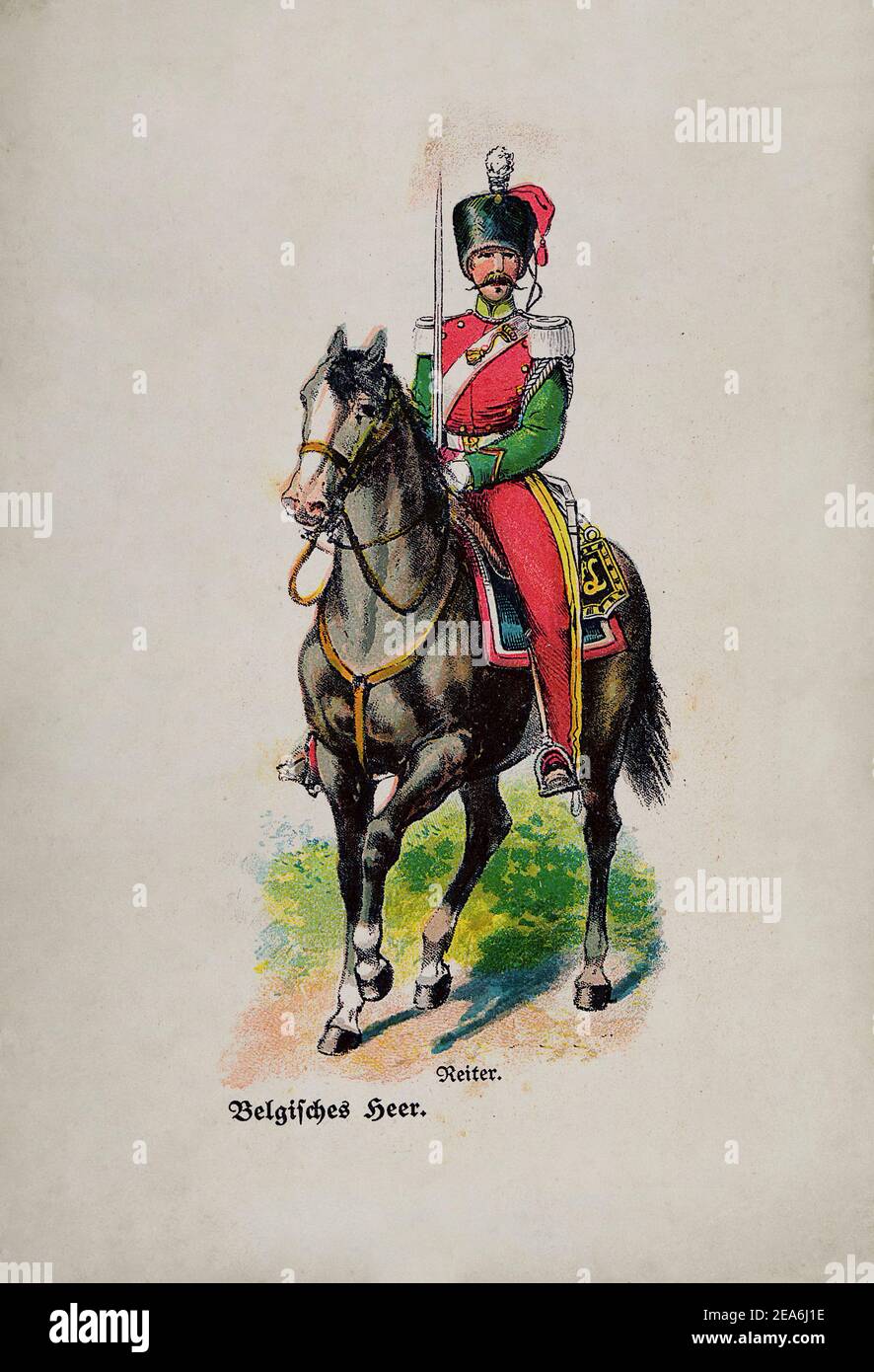 Belgian army before World War I. Cavalry. Kingdom of Belgium. 1910s Stock Photo