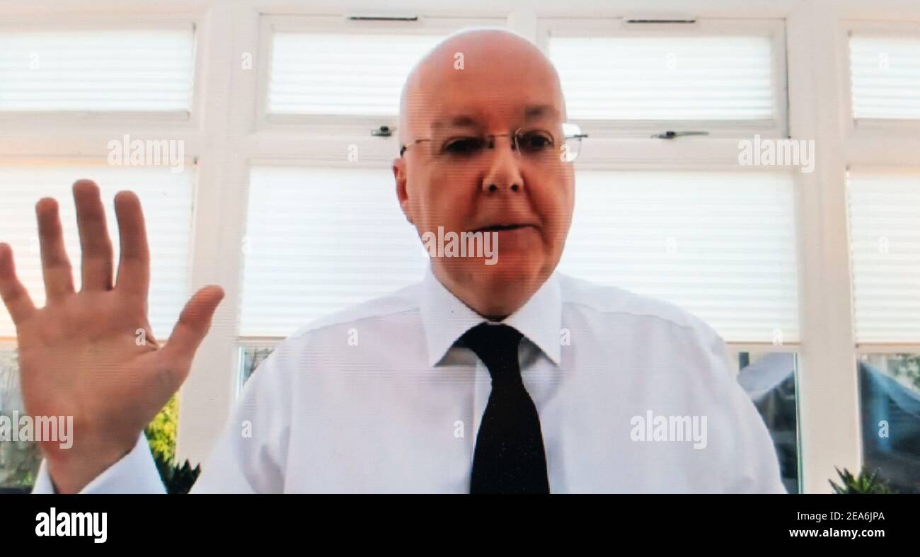 Edinburgh, Scotland, UK. 8 February 2021. Peter Murrell Chief Executive of the SNP gives virtual evidence to Committee on the Scottish Government Handling of Harassment Complaints. Iain Masterton/Alamy Live News Stock Photo