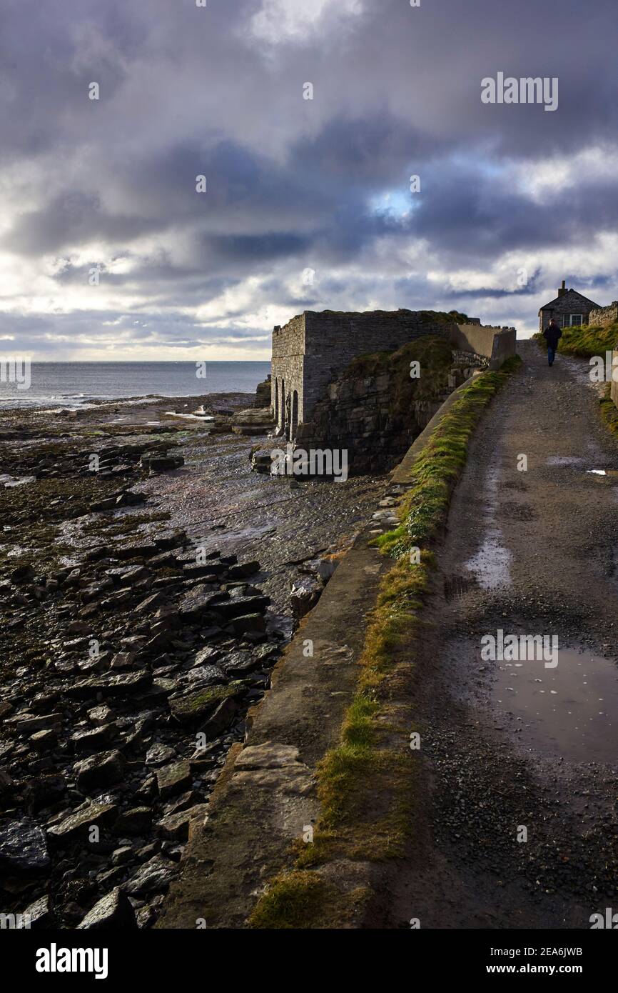 Limekilns at Scarlet Point in Castletown, Isle of Man Stock Photo