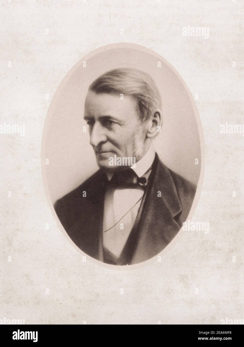 Ralph Waldo Emerson (1803 – 1882), who went by his middle name Waldo, was an American essayist, lecturer, philosopher, and poet who led the transcende Stock Photo