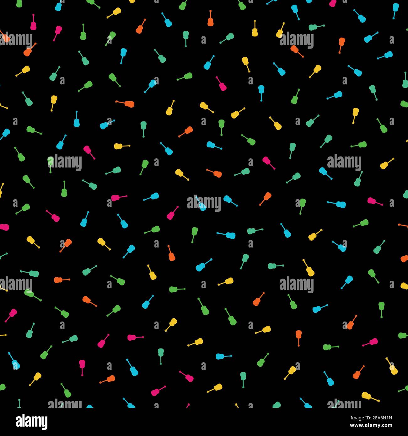 Acoustic guitar vector seamless pattern background. Tiny multicolor ...