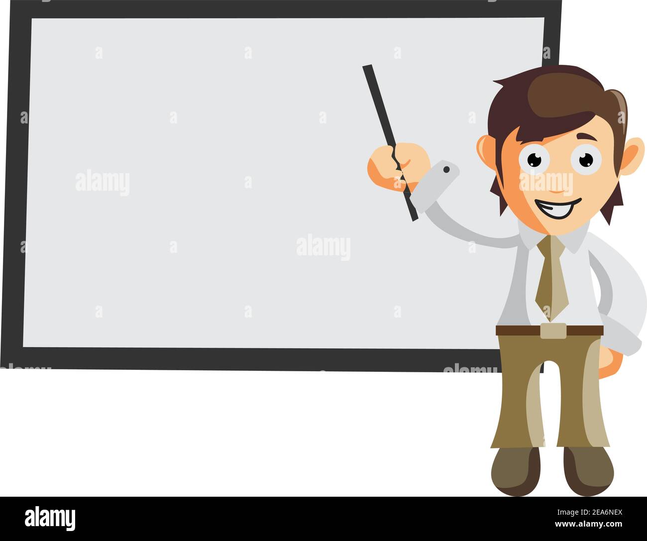 Business man with Blank Board cartoon character Illustration design