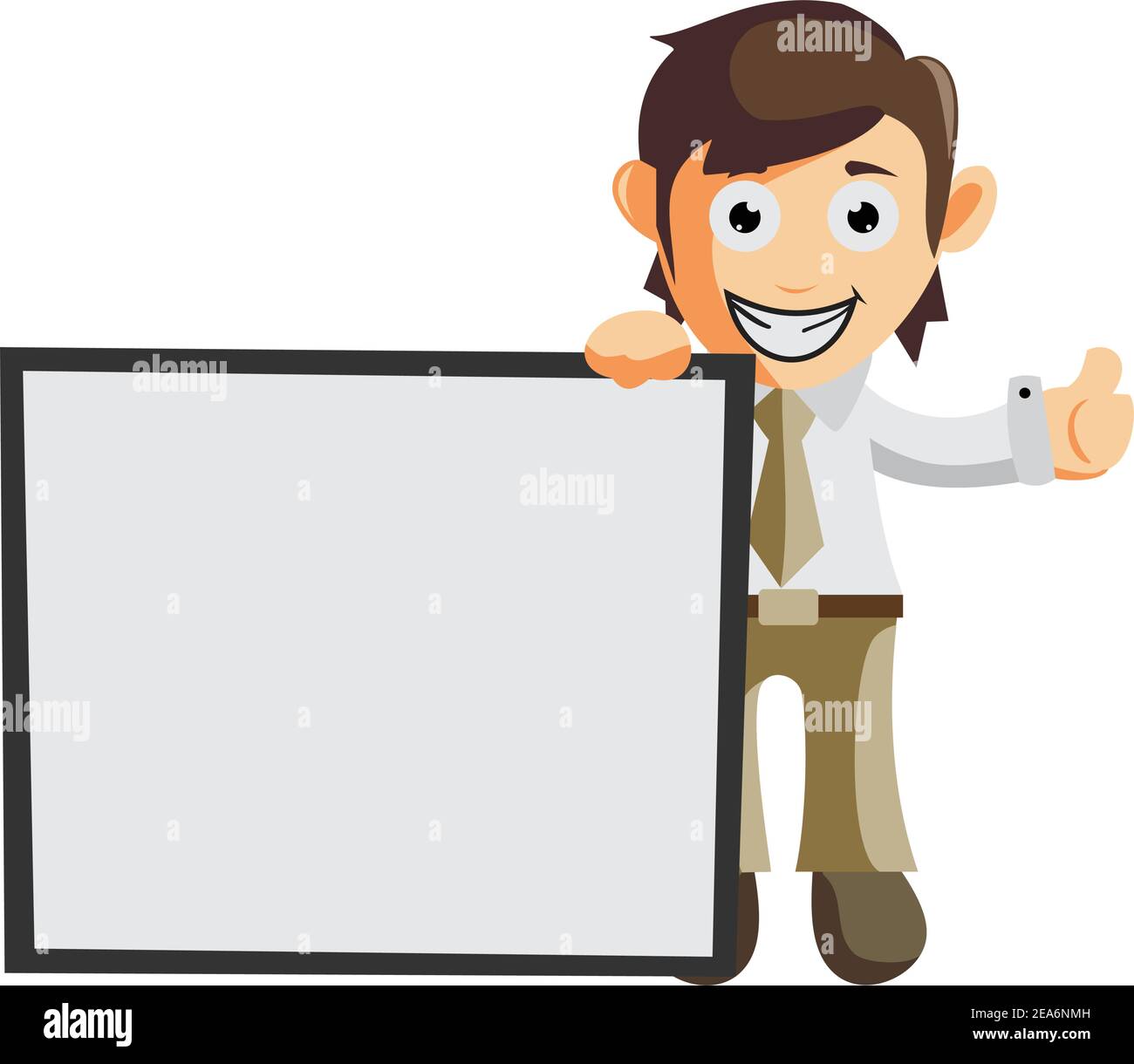 Business man with Blank Board cartoon character Illustration design