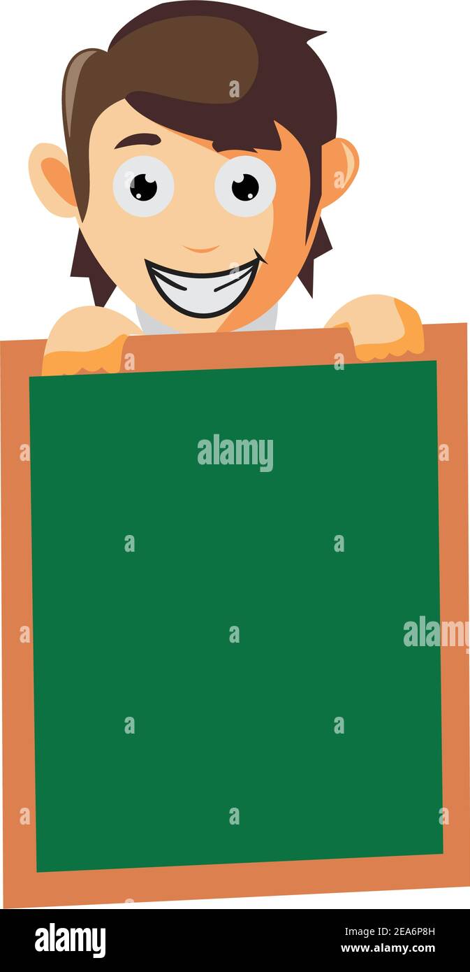 Business man with Blank Board cartoon character Illustration design