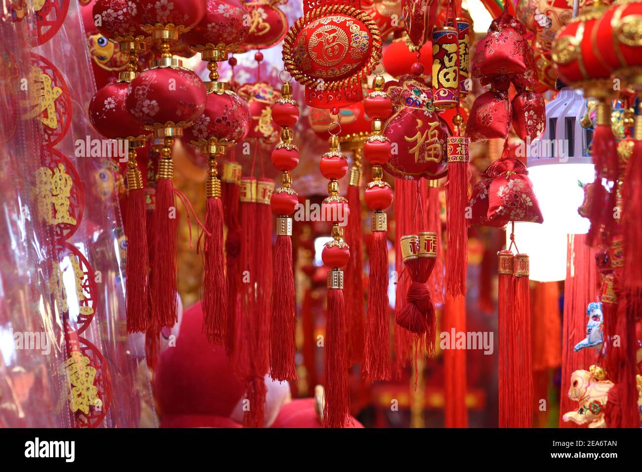 Decorations, handicrafts at Wanchai Market, Hong Kong, prior to Chinese