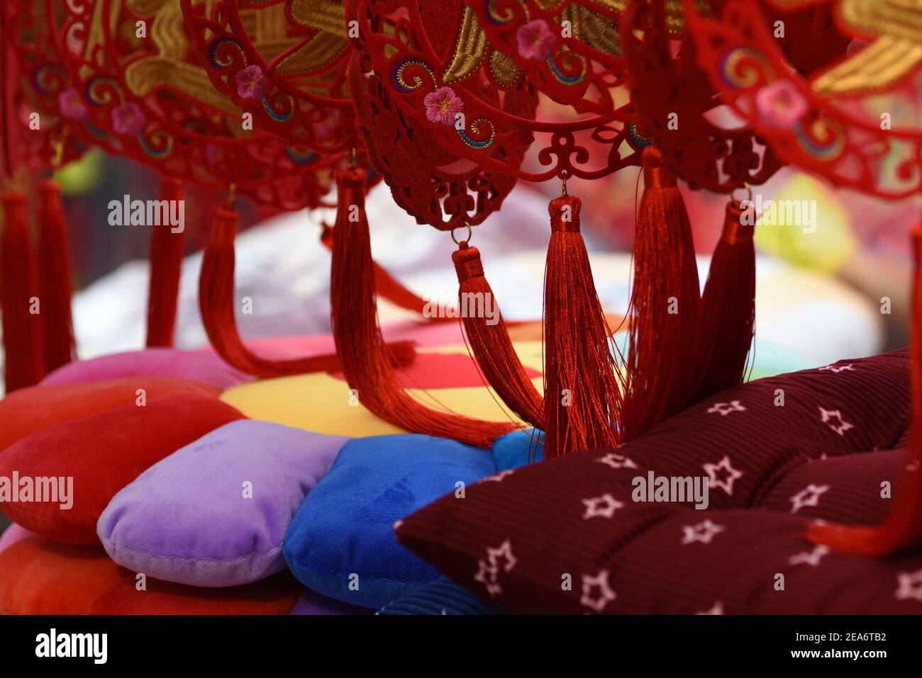 Decorations, handicrafts at Wanchai Market, Hong Kong, prior to Chinese