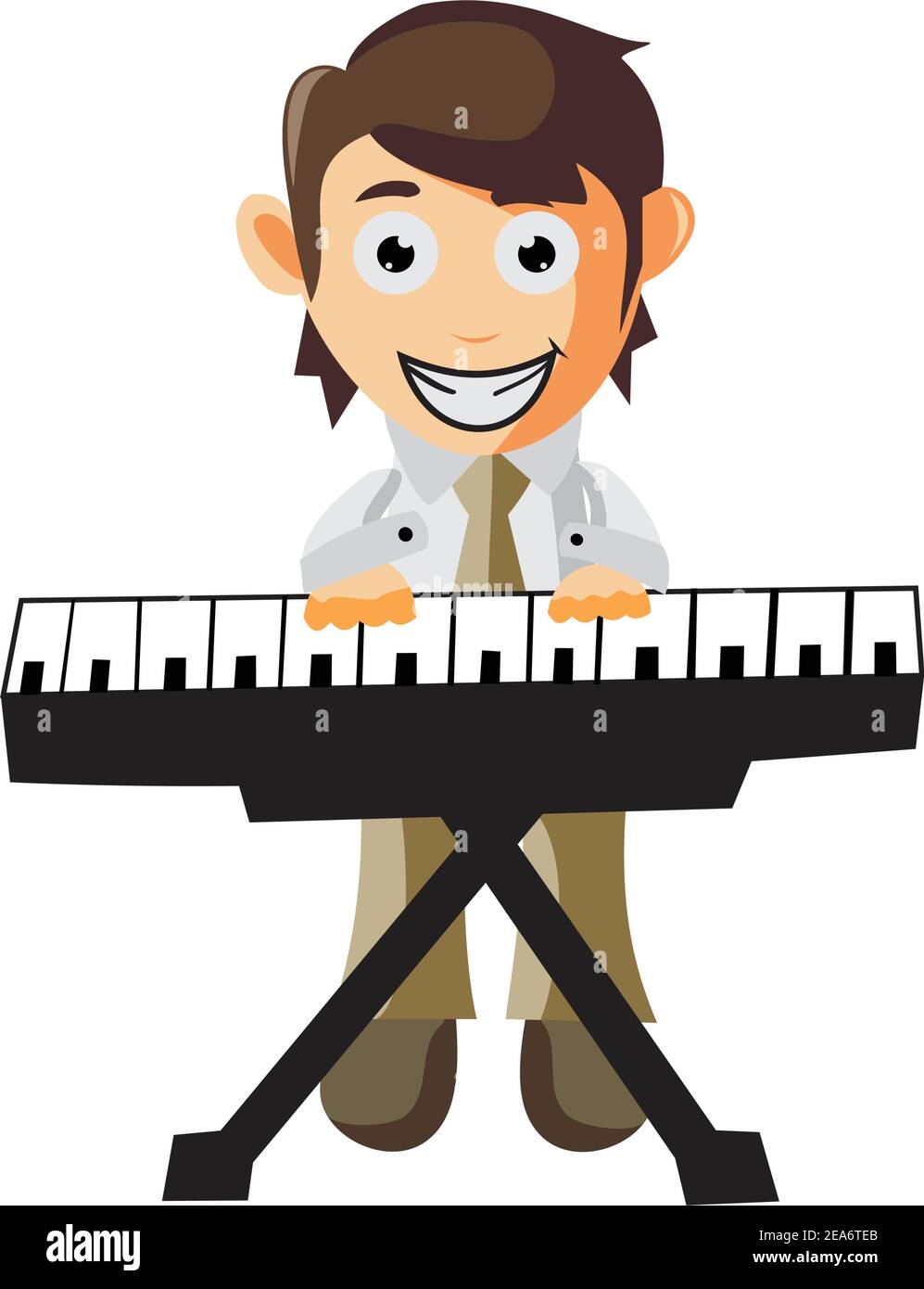 Business man play piano cartoon character Illustration design creation  Isolated Stock Vector Image & Art - Alamy