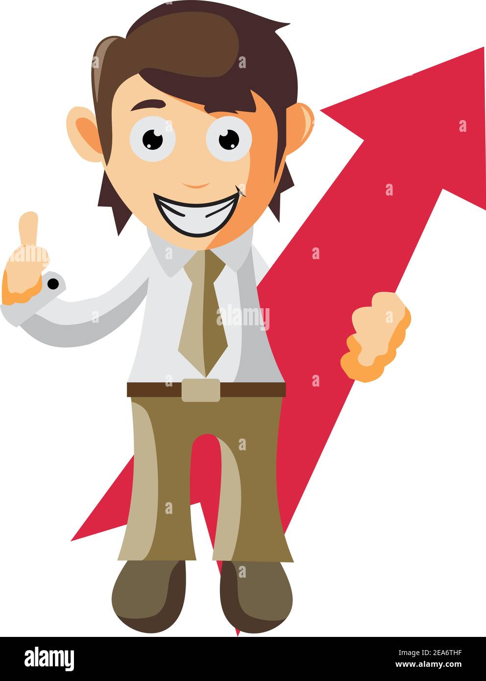 Business man Holding Arrow Up cartoon character Illustration design ...