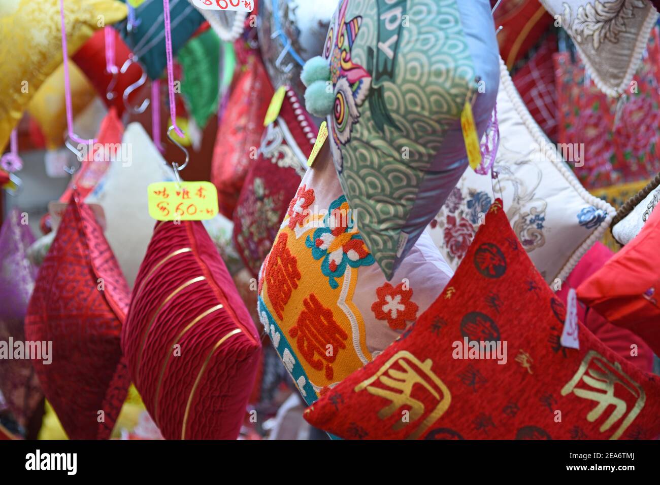 Decorations, handicrafts at Wanchai Market, Hong Kong, prior to Chinese