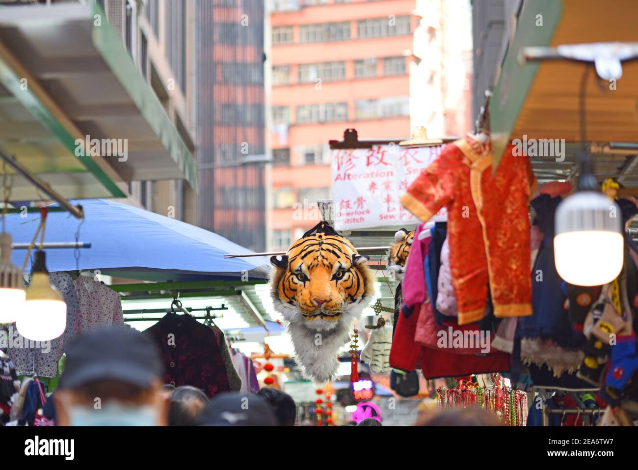 Decorations, handicrafts at Wanchai Market, Hong Kong, prior to Chinese