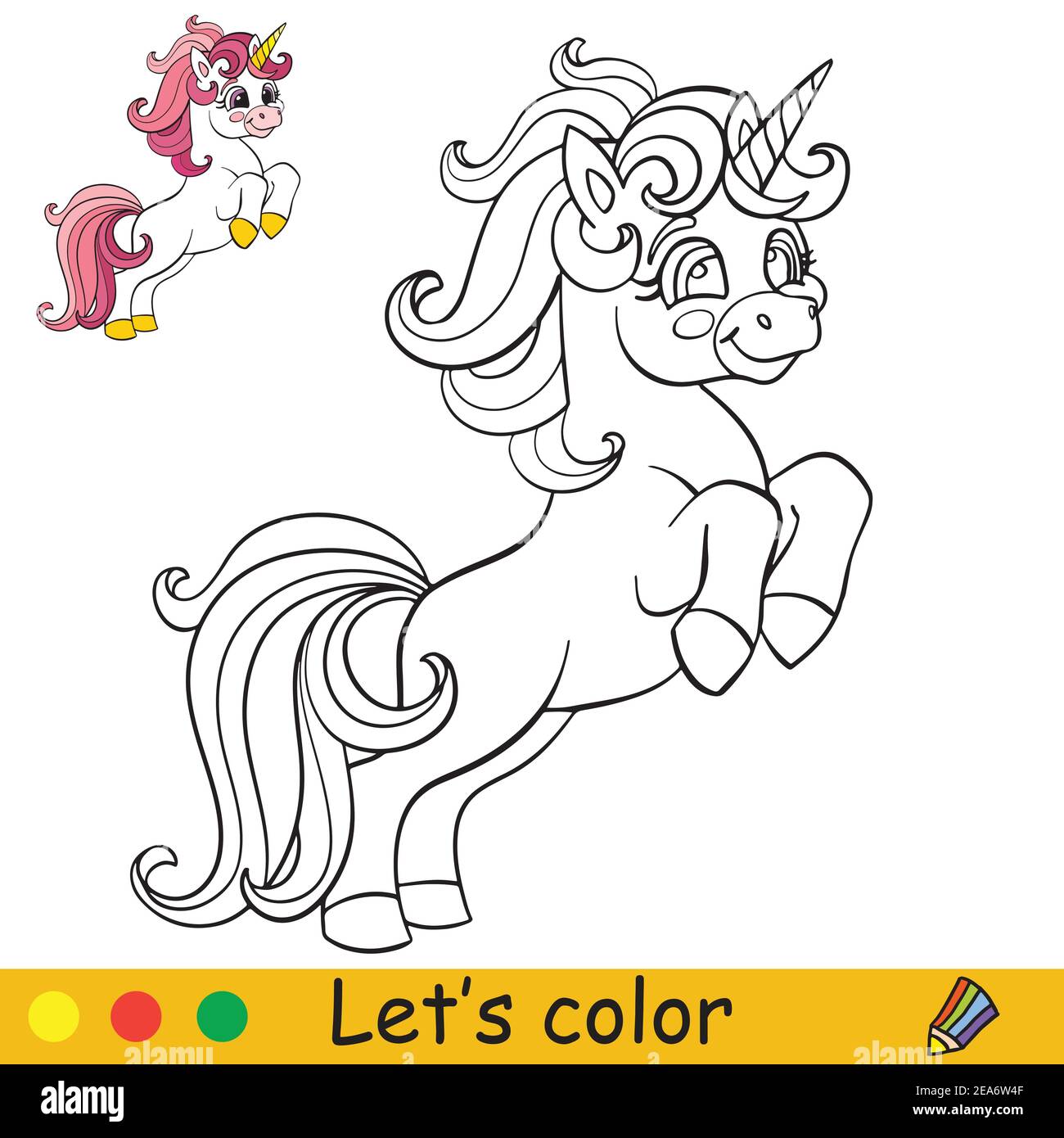 Coloring Page Unicorn Children High Resolution Stock Photography And Images Alamy
