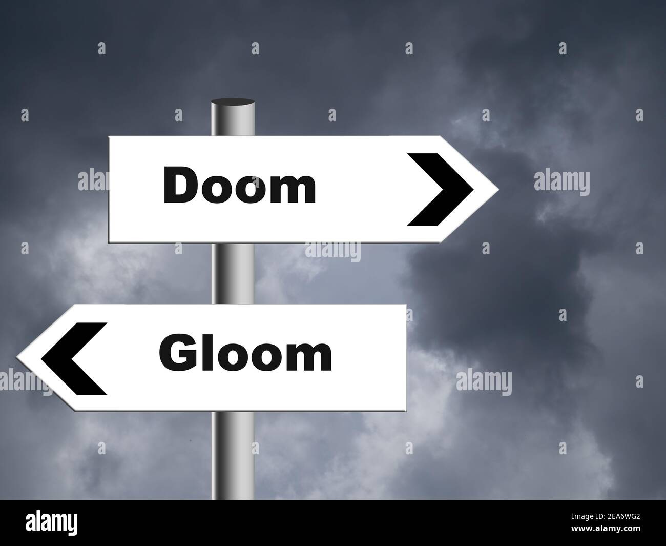 Doom and gloom sign suitable for a variety of business, political, and personal themes. Stock Photo