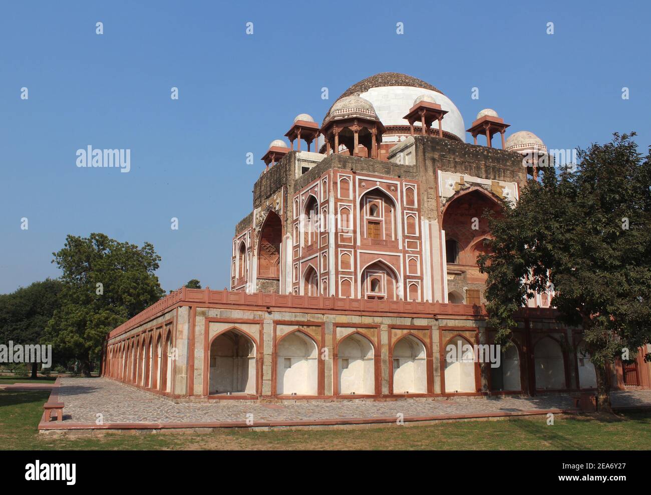 Restored Tomb of Abdul Rahim Khan I Khanan, one of the Navratnas of Mughal Emperor Akbar, in Nizamuddin, Delhi, India Stock Photo