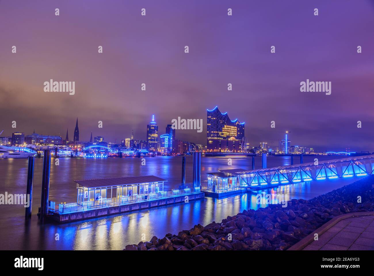 Hamburg, Germany - September 11, 2019: Blue Port Art Project from ...