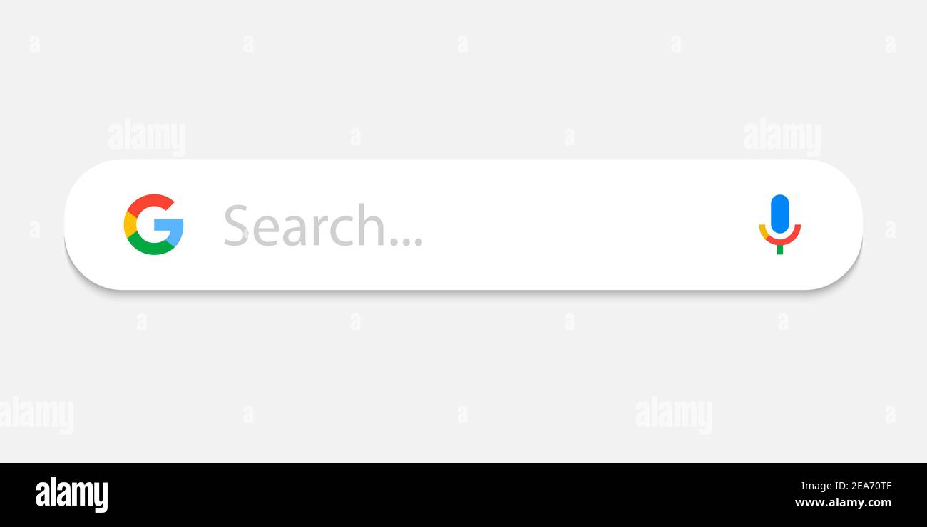 Google search bar. Classic Search window. Stock Vector