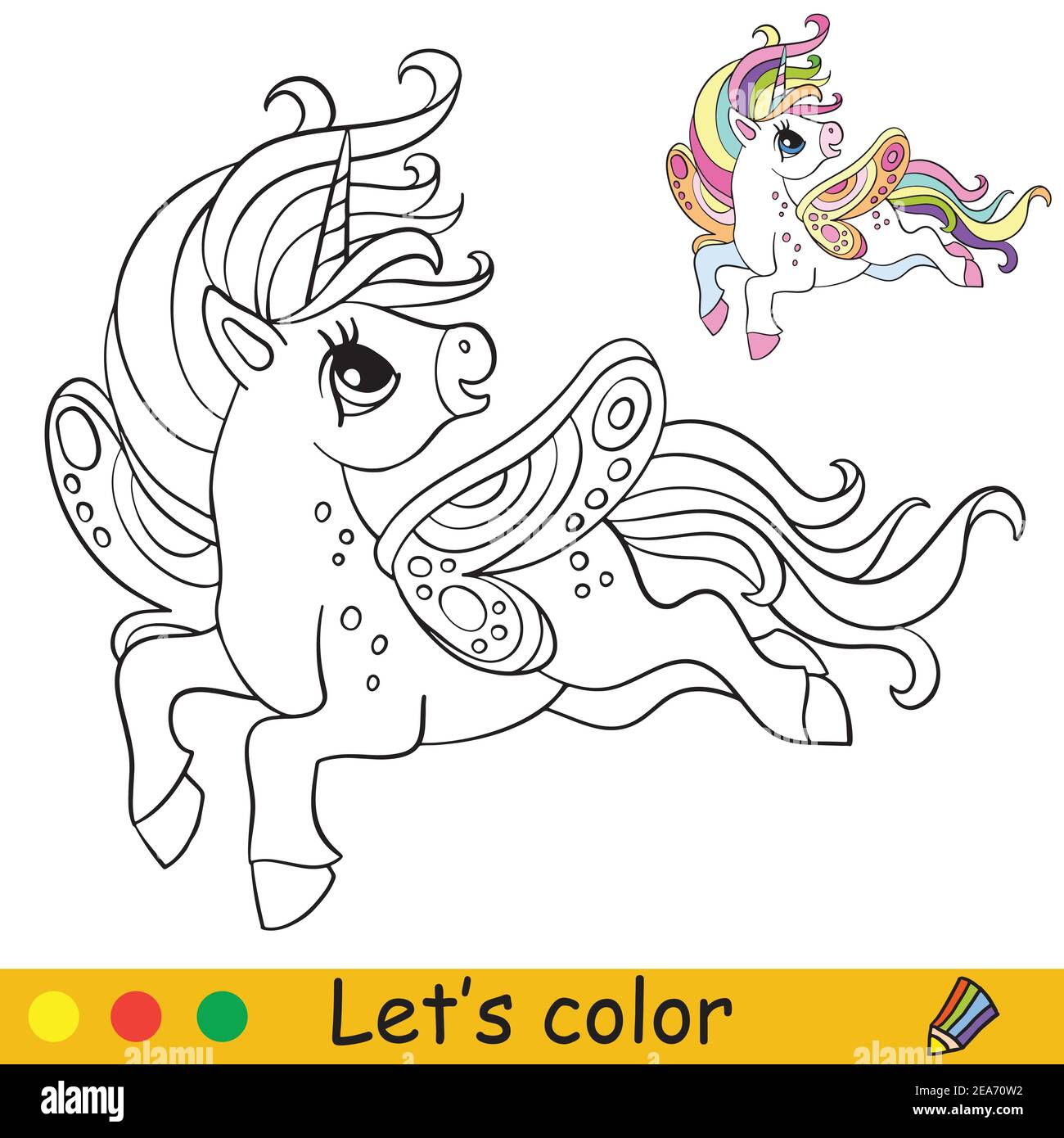 Download Coloring Page Unicorn Children High Resolution Stock Photography And Images Alamy