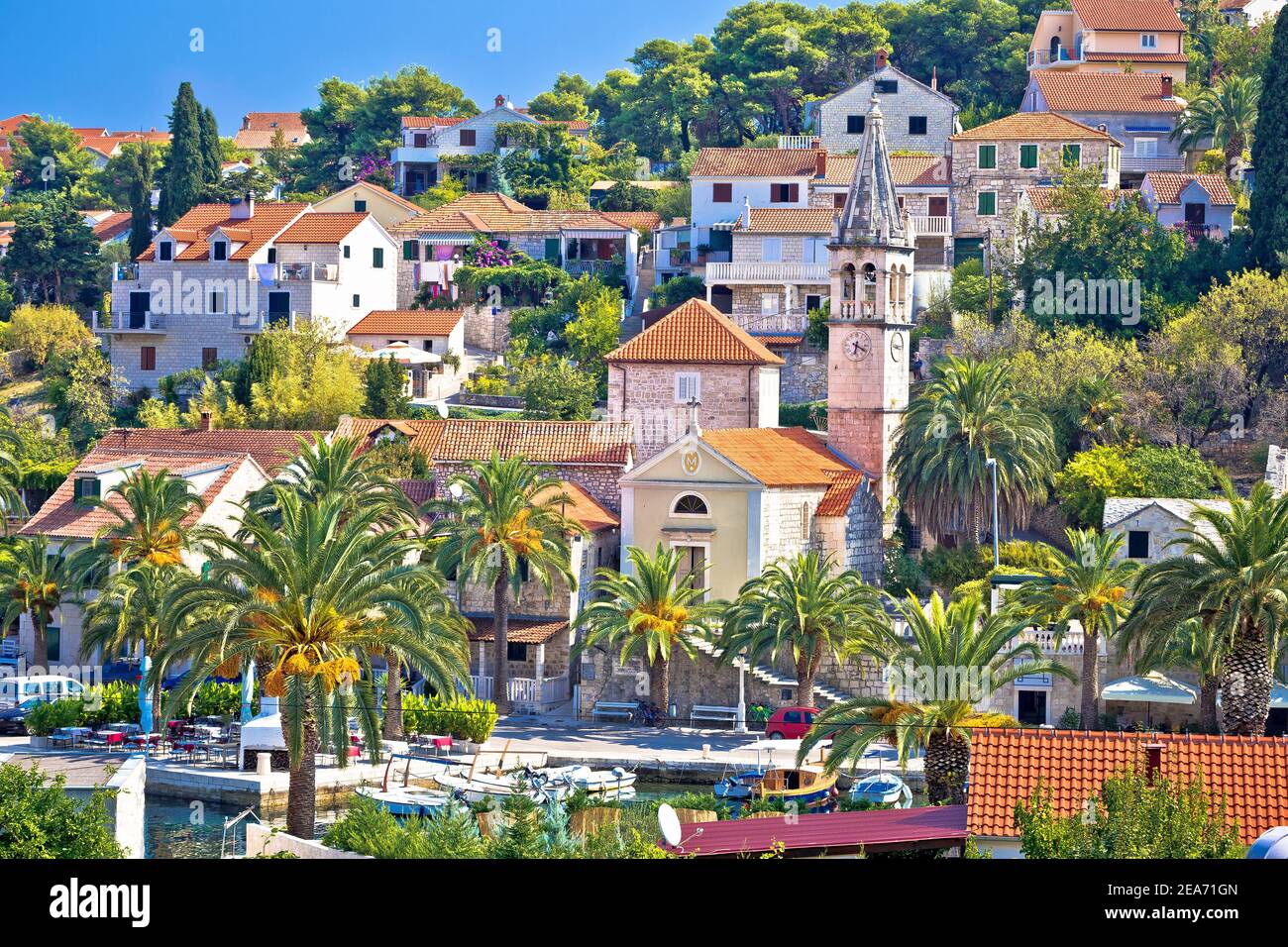 Village of Splitska on Brac island landmarks view, Dalmatia archipelago ...