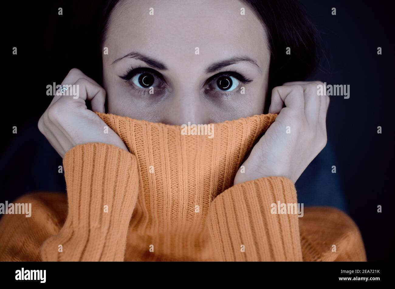 Face Scared Woman Stock Photo 12123496