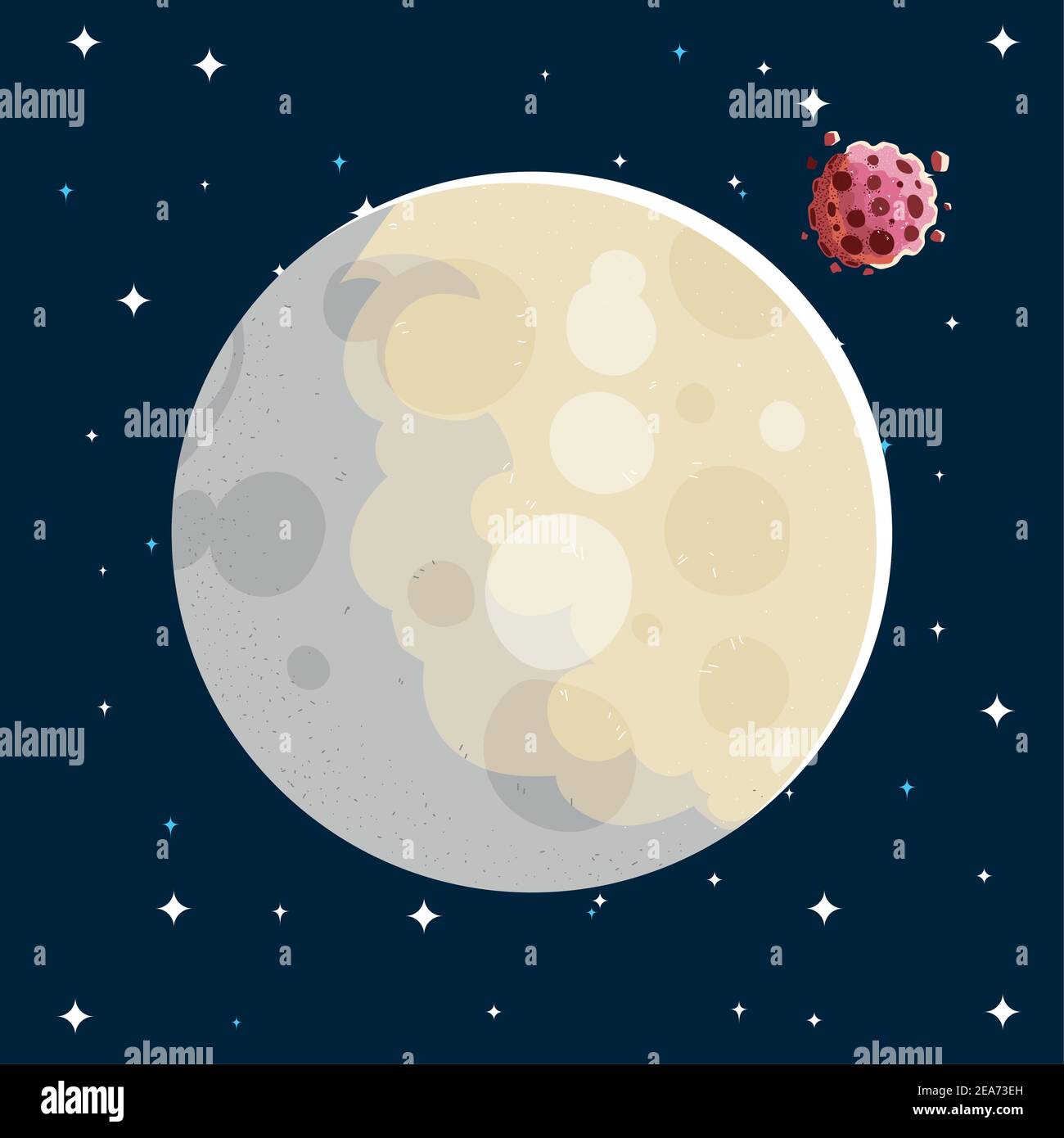 space moon and asteroid galaxy system solar vector illustration Stock ...