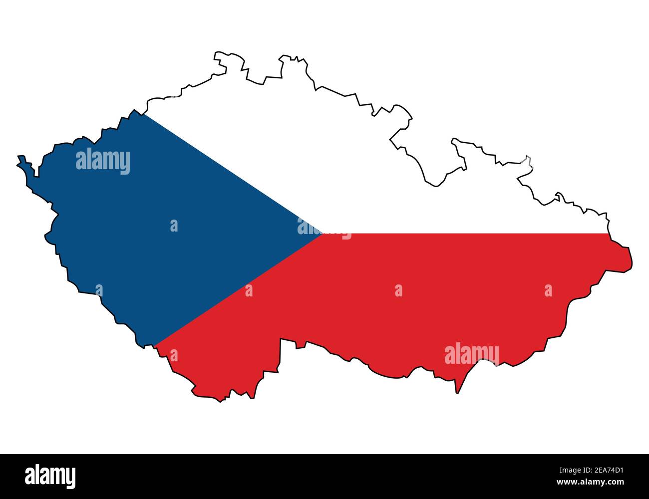 Czech Republic Flag Map Czech Republic Map With Flag - Outline Of A State With A National Flag,  White Background, Vector Stock Vector Image & Art - Alamy