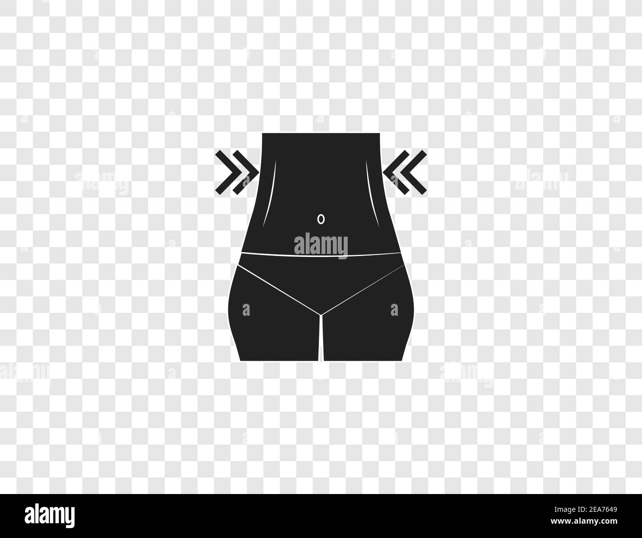 Vector illustration. Waist weight loss icon Stock Vector