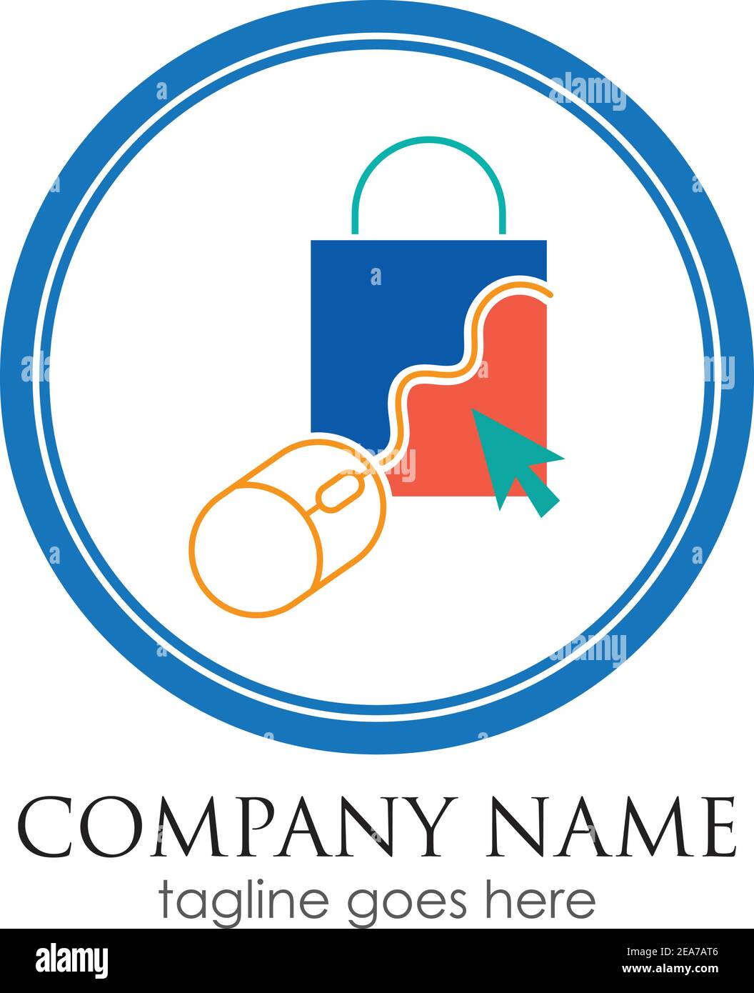online shop logo vector icon illustration template design Stock Vector