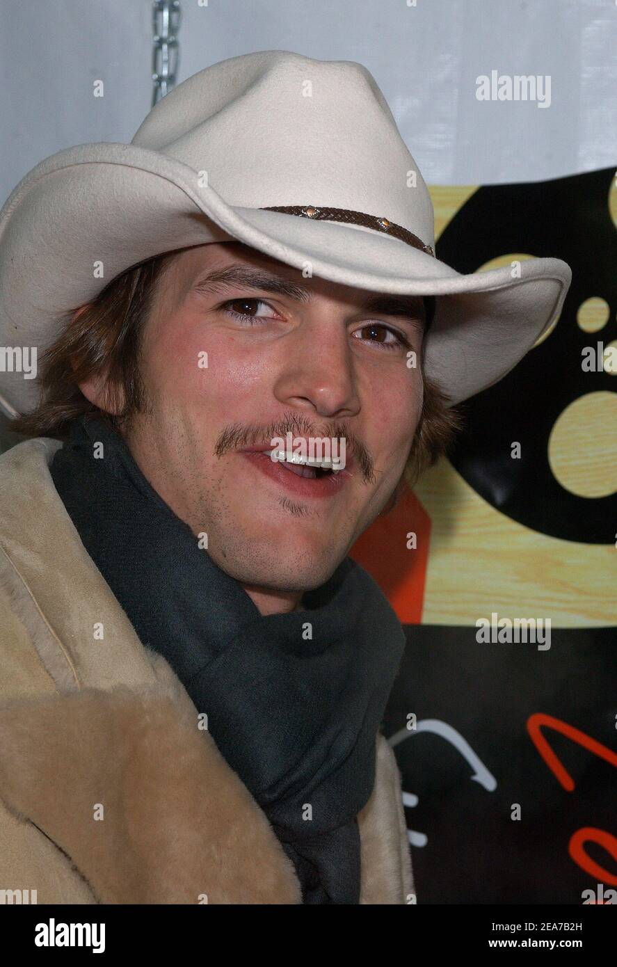 Ashton Kutcher attends the screening of The Butterfly Effect at the Eccles Theatre during the 2004 Sundance Film Festival. Park City, January 17, 2004. (Pictured: Ashton Kutcher). Photo by Lionel Hahn/Abaca. Stock Photo