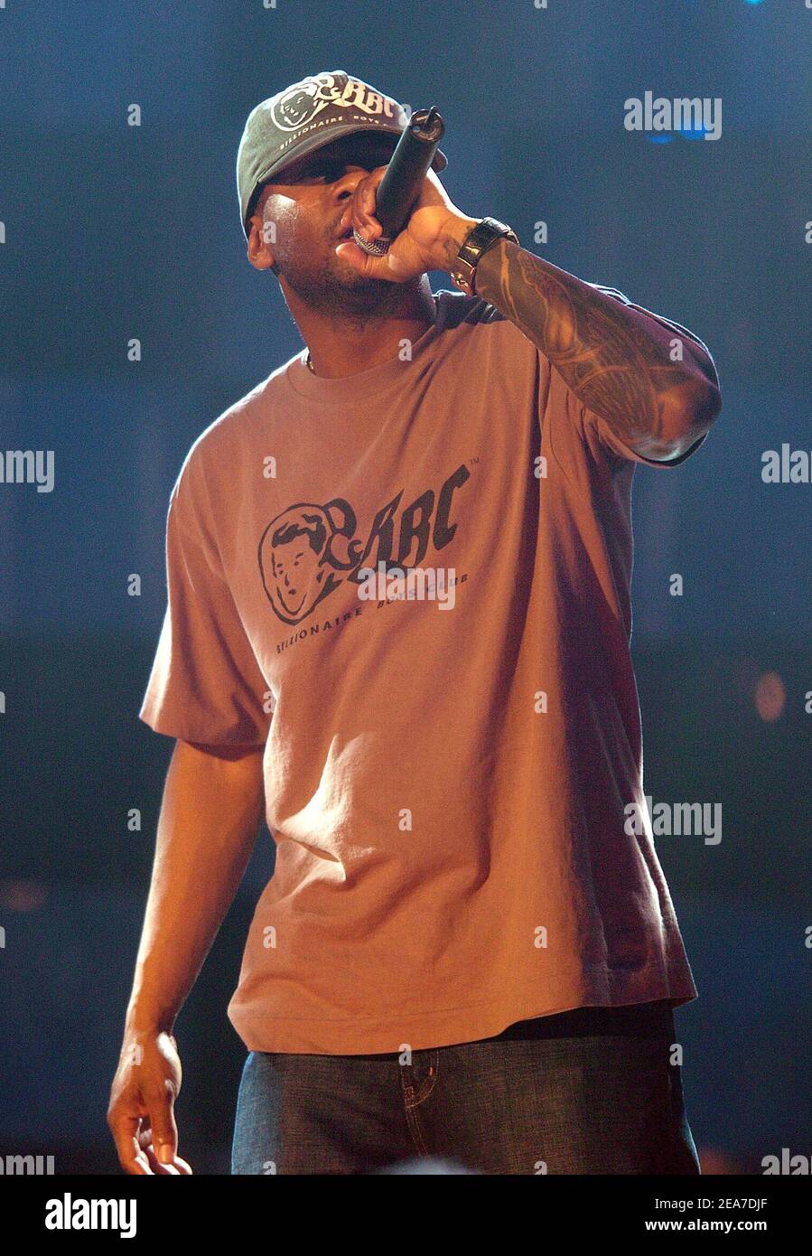 © Lionel Hahn/ABACA. 55455-7. Houston-TX-USA. January 30, 2004. N.E.R.D. performs at the MTV's Super Bowl Friday Night: Live From Houston at the Verizon Theatre. Houston, January 30, 2004. Stock Photo