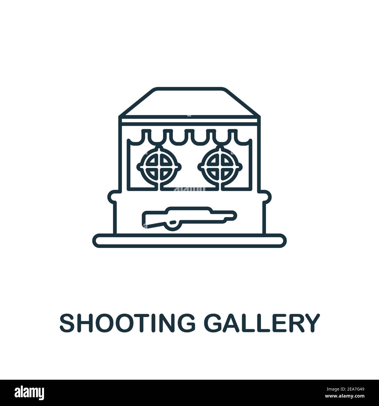 Shooting Gallery icon. Simple element from amusement park collection. Creative Shooting Gallery icon for web design, templates, infographics and more Stock Vector
