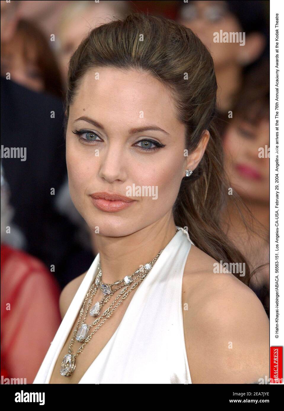 Angelina Jolie arrives at the The 76th Annual Academy Awards on Sunday, February 29th, 2004 at the Kodak Theatre in Los Angeles-CA. (Pictured: Angelina Jolie) Photo by Hahn-Khayat-Nebinger/ABACA Stock Photo