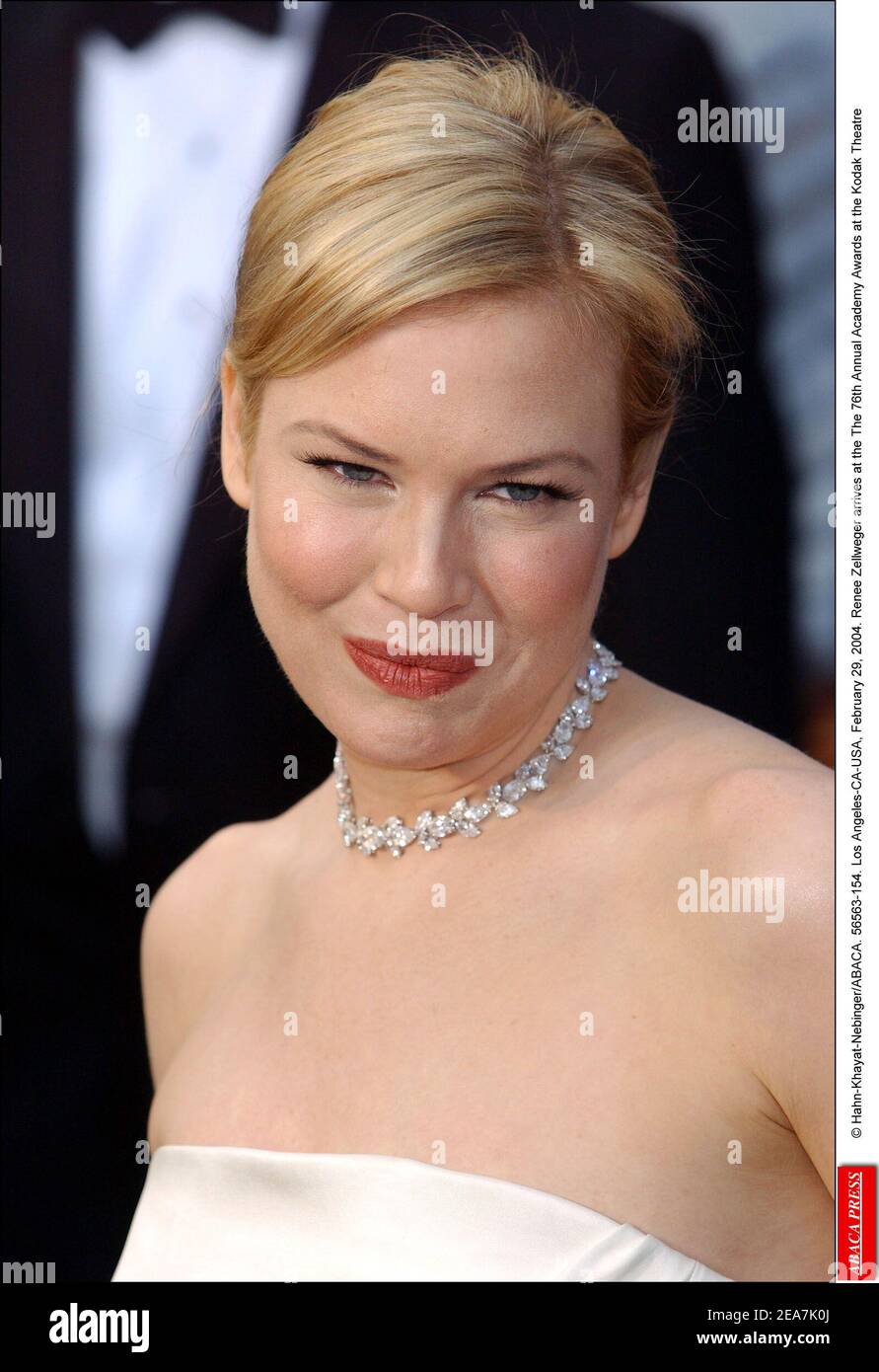 Renee Zellweger arrives at the The 76th Annual Academy Awards on Sunday,  February 29th, 2004 at the Kodak Theatre in Los Angeles-CA. (Pictured: Renee  Zellweger) Photo by Hahn-Khayat-NebingerABACA Stock Photo - Alamy