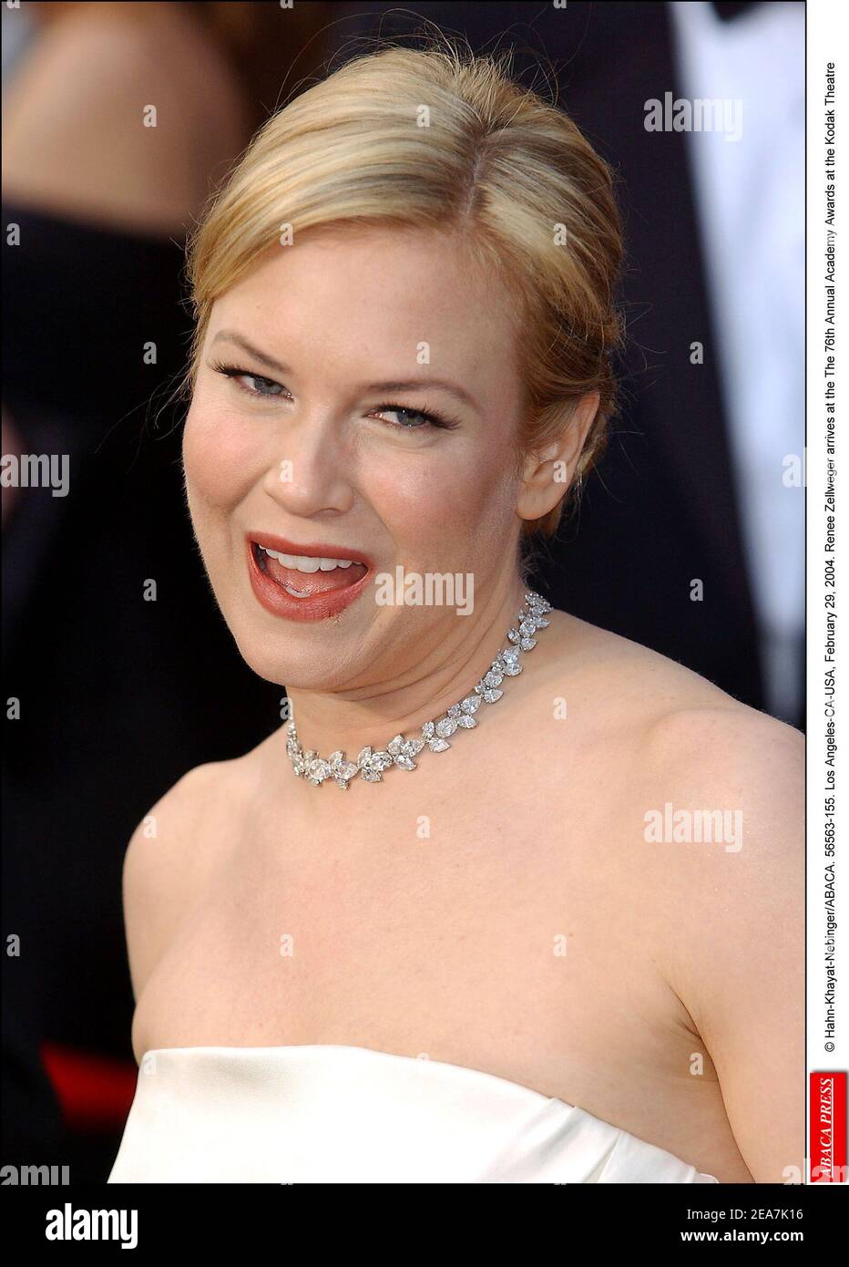 Renee Zellweger arrives at the The 76th Annual Academy Awards on Sunday,  February 29th, 2004 at the Kodak Theatre in Los Angeles-CA. (Pictured: Renee  Zellweger) Photo by Hahn-Khayat-NebingerABACA Stock Photo - Alamy