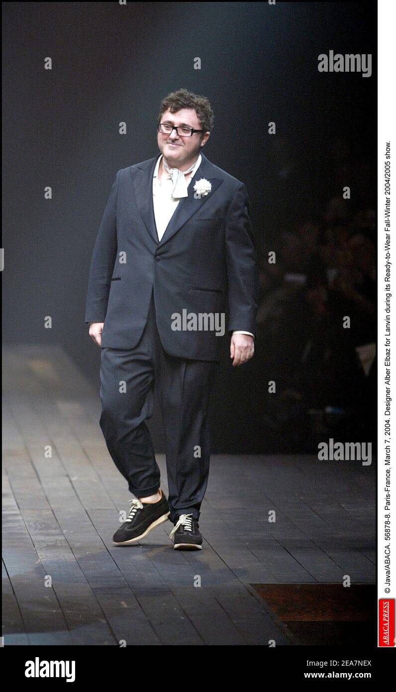 © Java/ABACA. 56878-8. Paris-France, March 7, 2004. Fashion designer Alber Elbaz after the Lanvin Ready-to-Wear Fall-Winter 2004/2005 collection presentation. Stock Photo