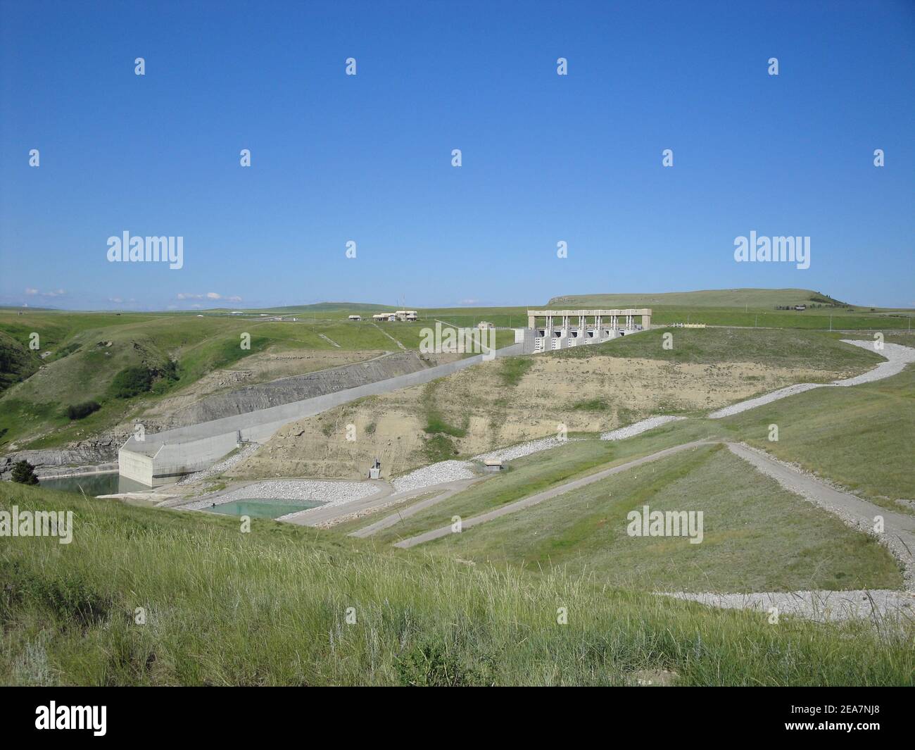 Oldman River Hydroelectric Plant, Alberta, Canada Stock Photo